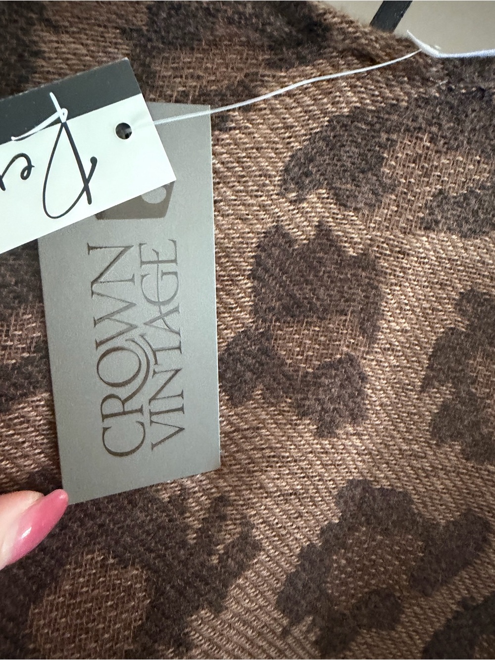 Crown Vintage Brown and Dark Brown Leopard Print Wrap - Picture 5 of 5